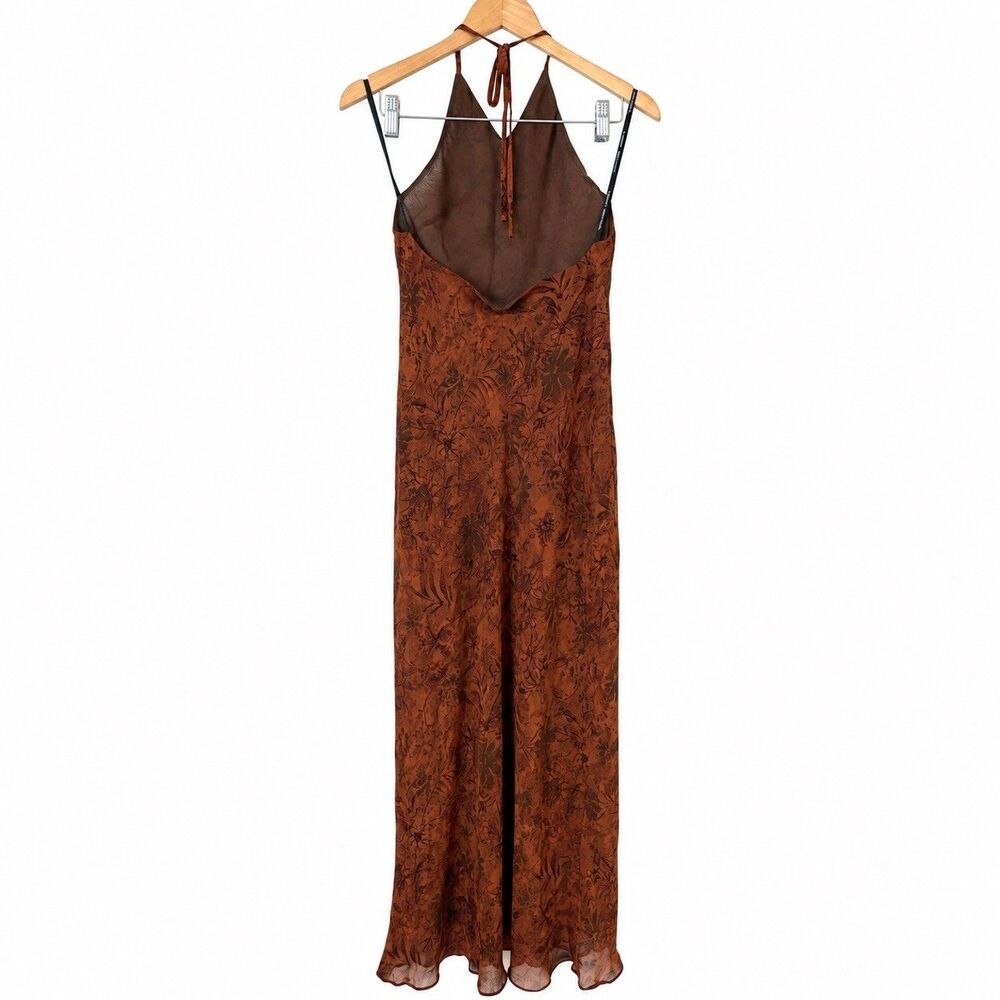 Vintage Laundry by Shelli Segal Rust Brown Floral Maxi Dress Sz 6 Dark Romantic - Picture 5 of 12
